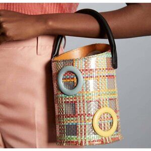 BOYY Bag x M'O Moda Operandi Raffia Woven Bucket Tote Artsy Purse Rare Find!